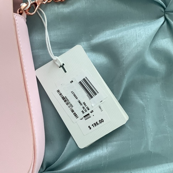 Ted Baker London Barkley pink genuine leather crossbody with gold rose chain - Picture 4 of 11